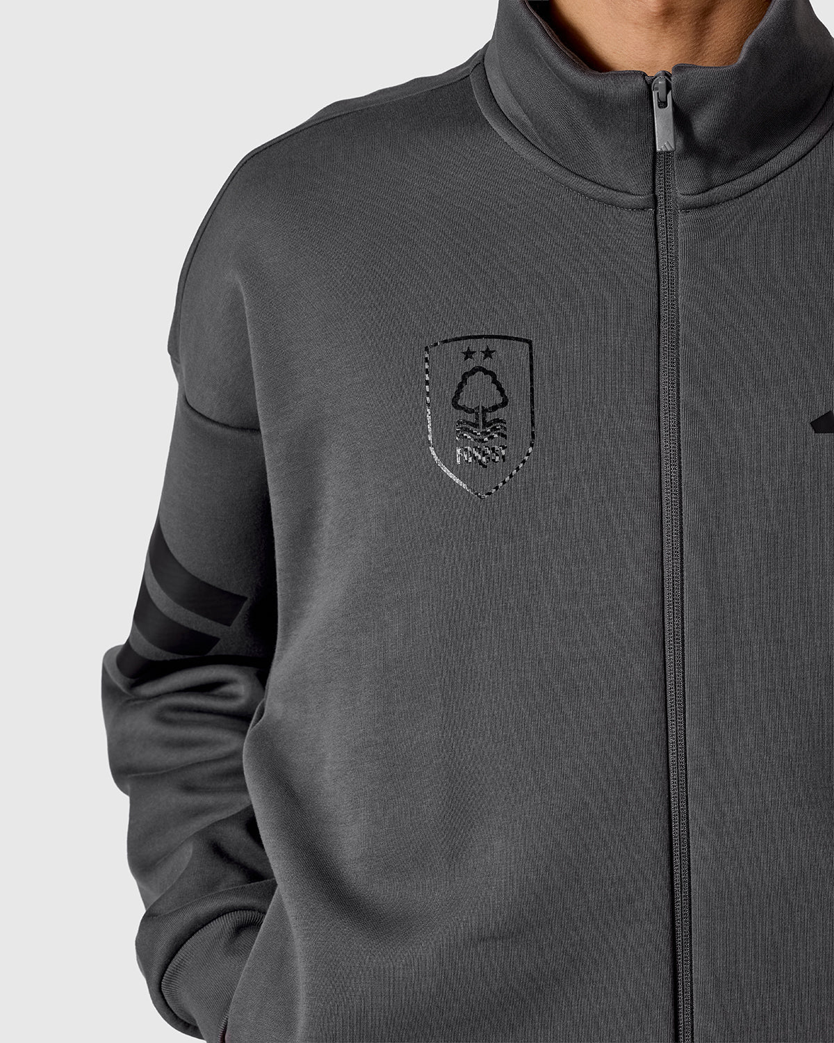 NFFC adidas Grey Future Icons 3-Stripe Track Top - Nottingham Forest FC