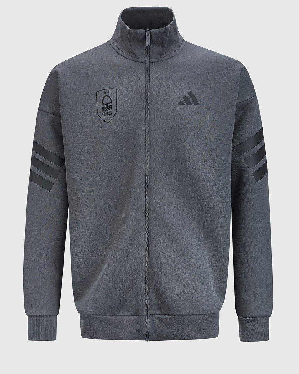 NFFC adidas Grey Future Icons 3-Stripe Track Top - Nottingham Forest FC
