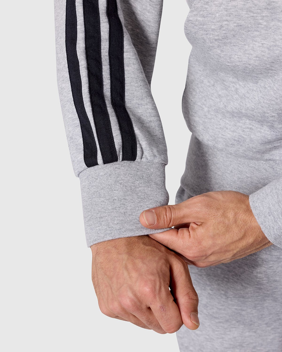 NFFC adidas Grey Marl 3-Stripe Full Zip Hoodie - Nottingham Forest FC