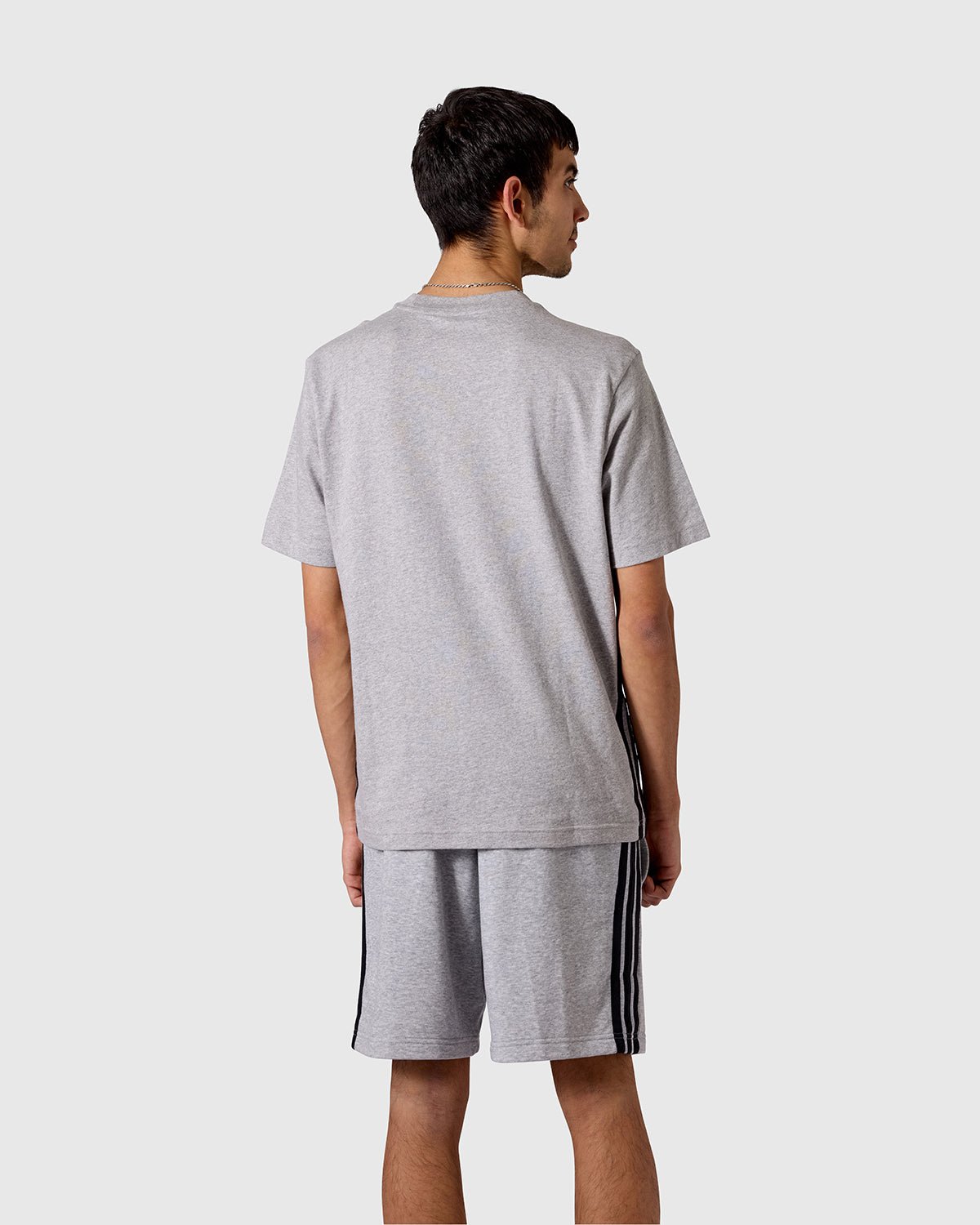 NFFC adidas Grey Marl 3-Stripe T-Shirt - Nottingham Forest FC