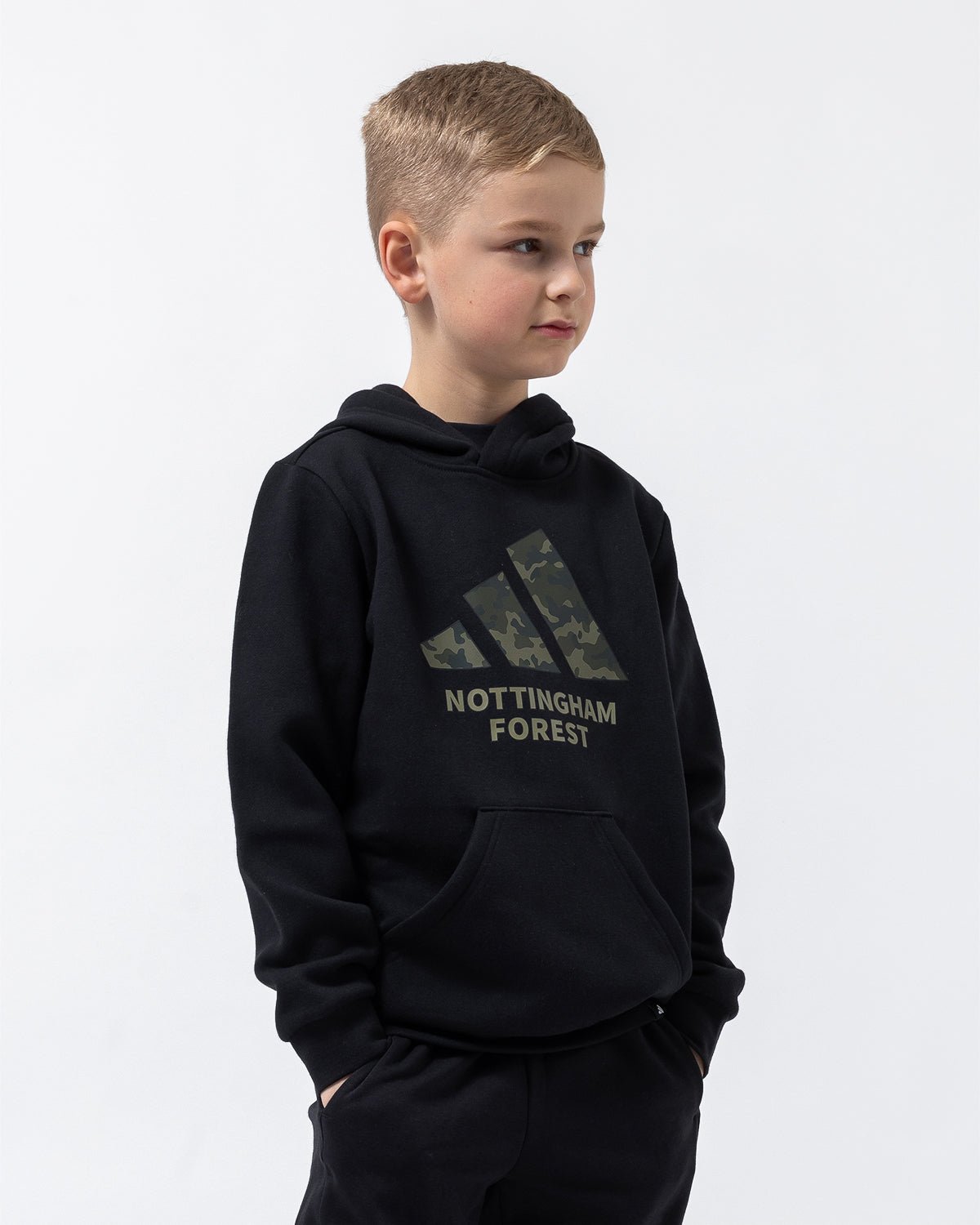 NFFC adidas Junior Black Camo Print Hoodie - Nottingham Forest FC