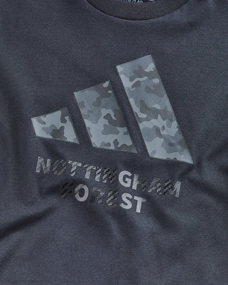 NFFC adidas Junior Black Camo Print T-Shirt - Nottingham Forest FC