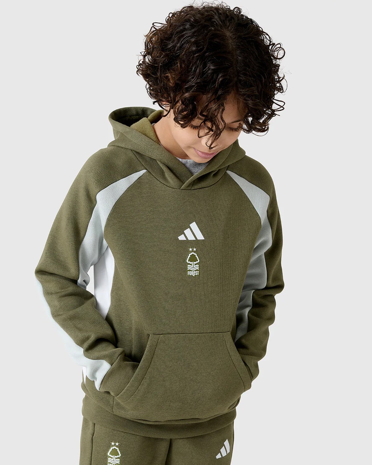 NFFC Adidas Junior Colour Block Hoodie - Nottingham Forest FC