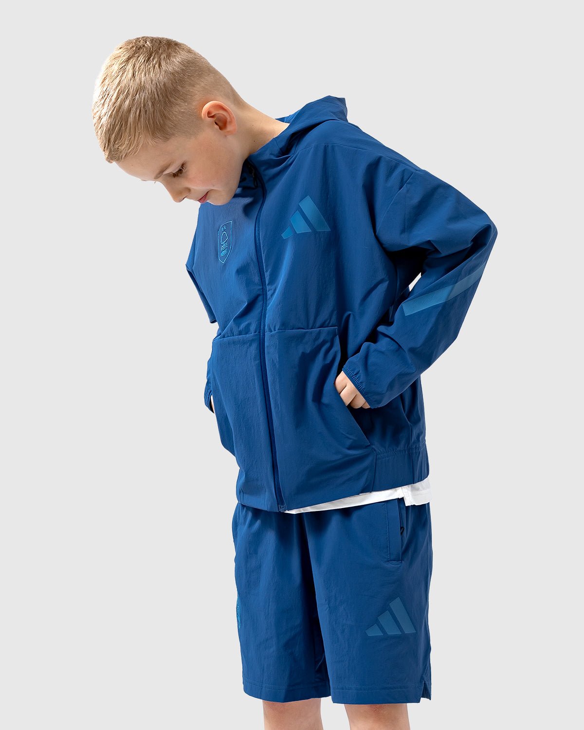 NFFC adidas Junior Dusky-Petrol ZNE Woven Track Top - Nottingham Forest FC