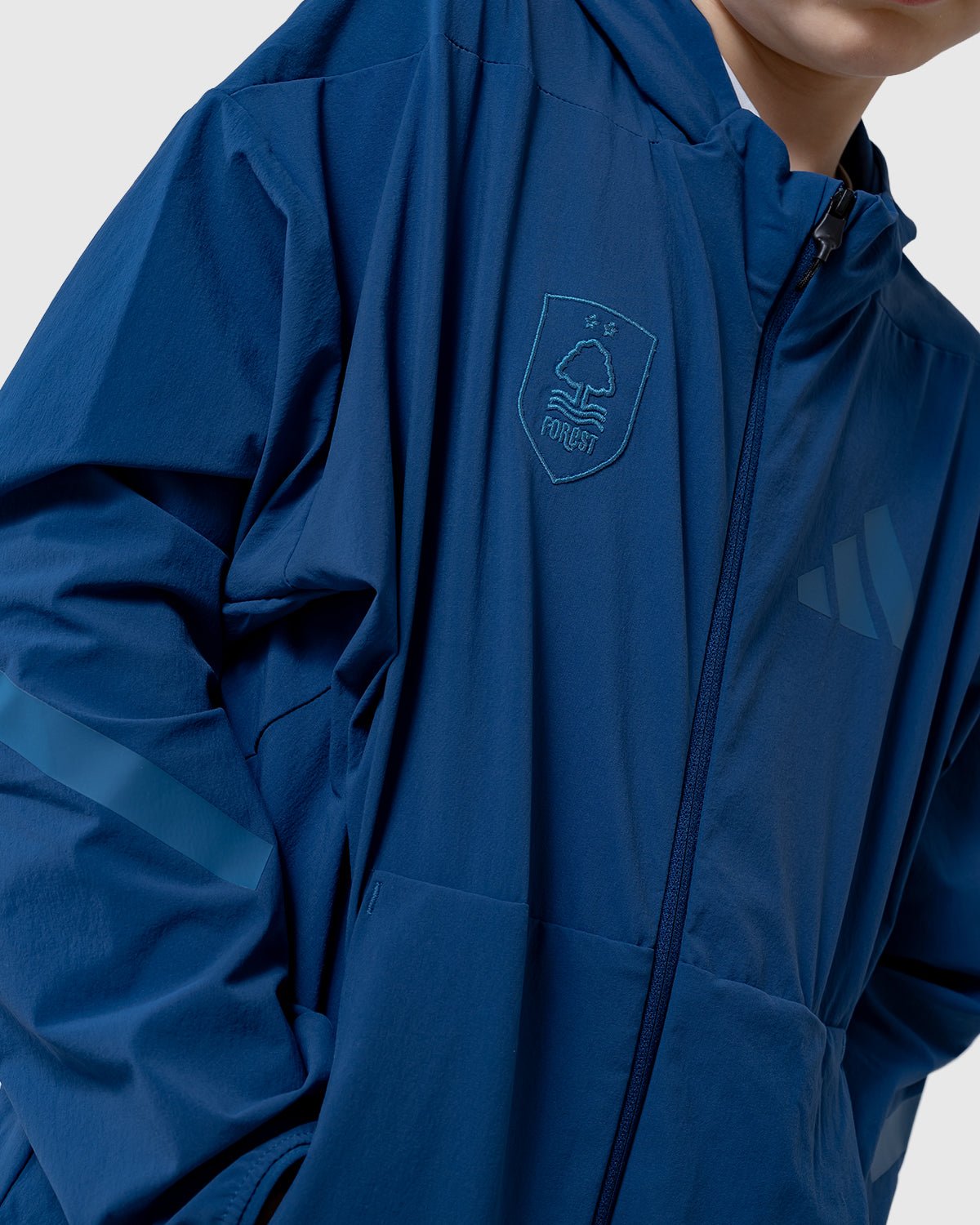 NFFC adidas Junior Dusky-Petrol ZNE Woven Track Top - Nottingham Forest FC