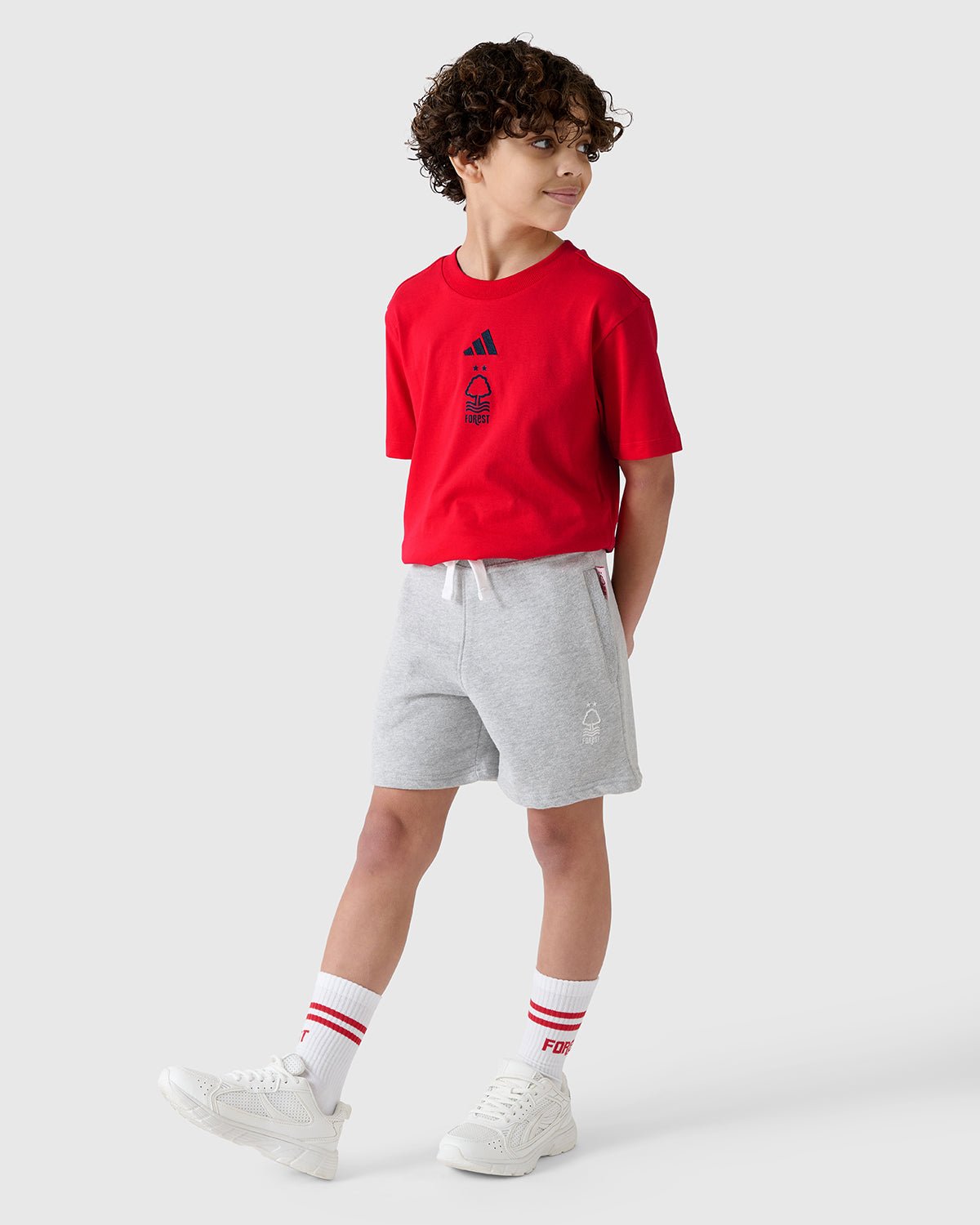 NFFC Adidas Junior Red Small Logo T-Shirt - Nottingham Forest FC