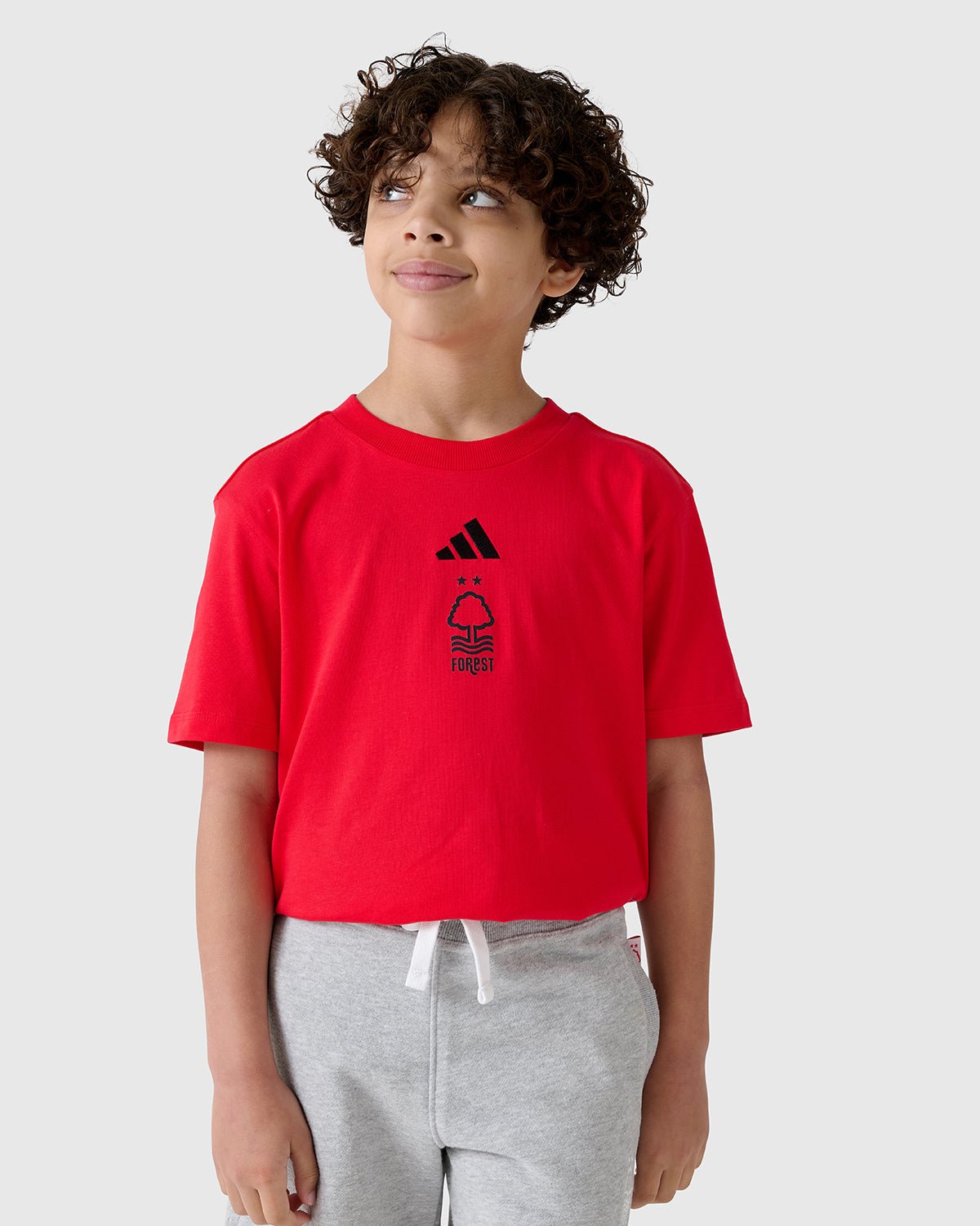 NFFC Adidas Junior Red Small Logo T-Shirt - Nottingham Forest FC