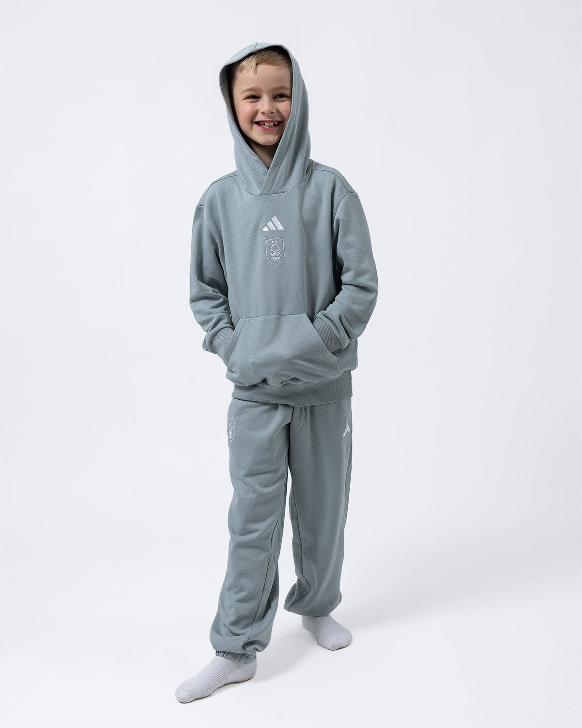 NFFC adidas Junior Sage Small Logo Hoodie - Nottingham Forest FC