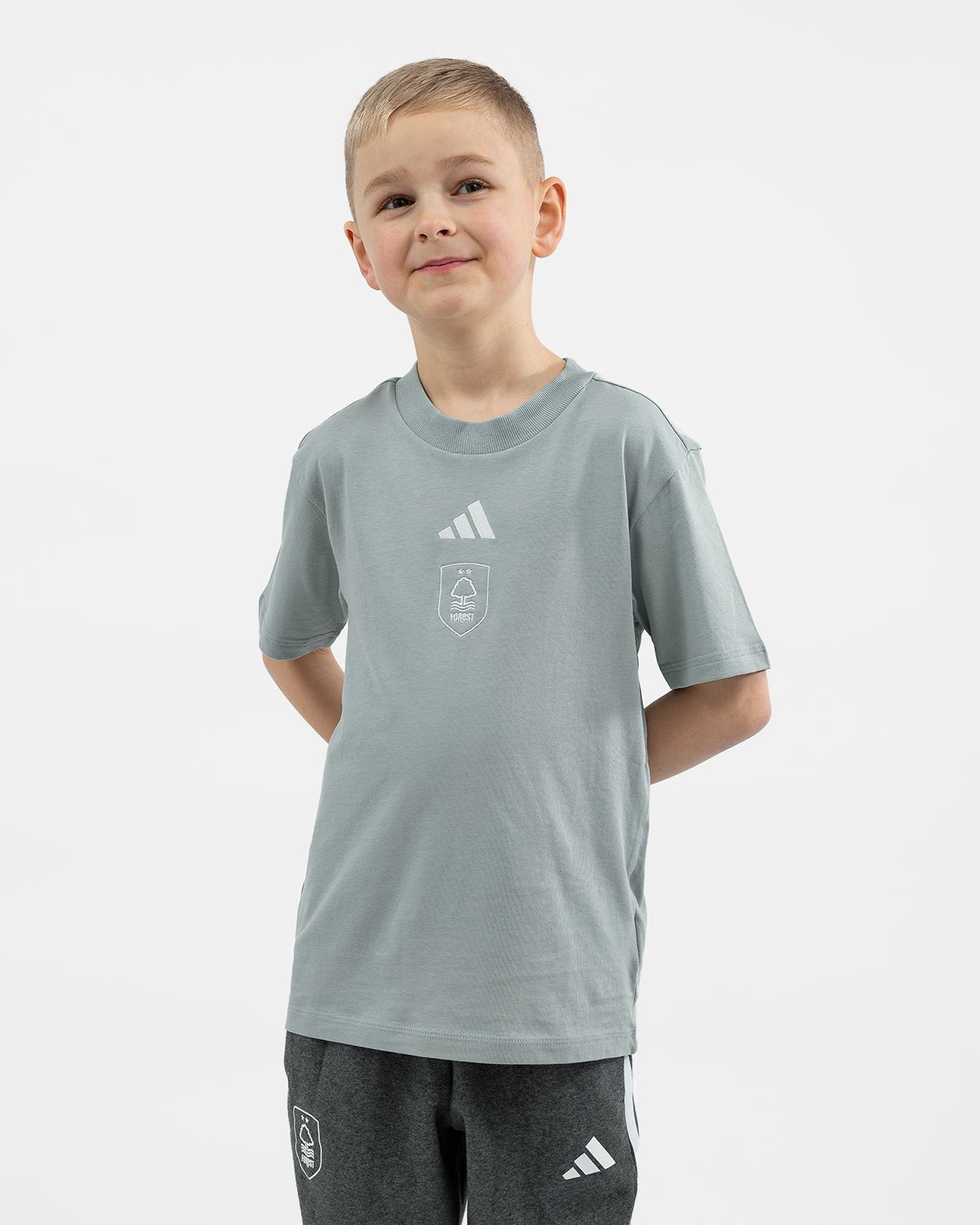 NFFC adidas Junior Sage Small Logo T-Shirt - Nottingham Forest FC