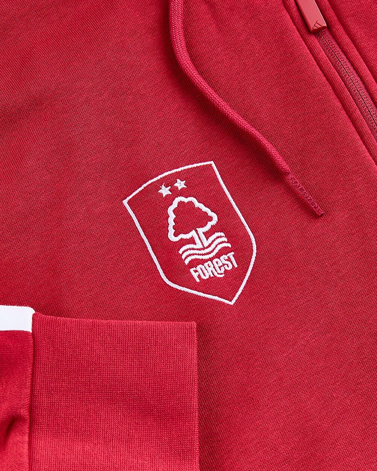 NFFC adidas Maroon 3-Stripe Full Zip Hoodie - Nottingham Forest FC