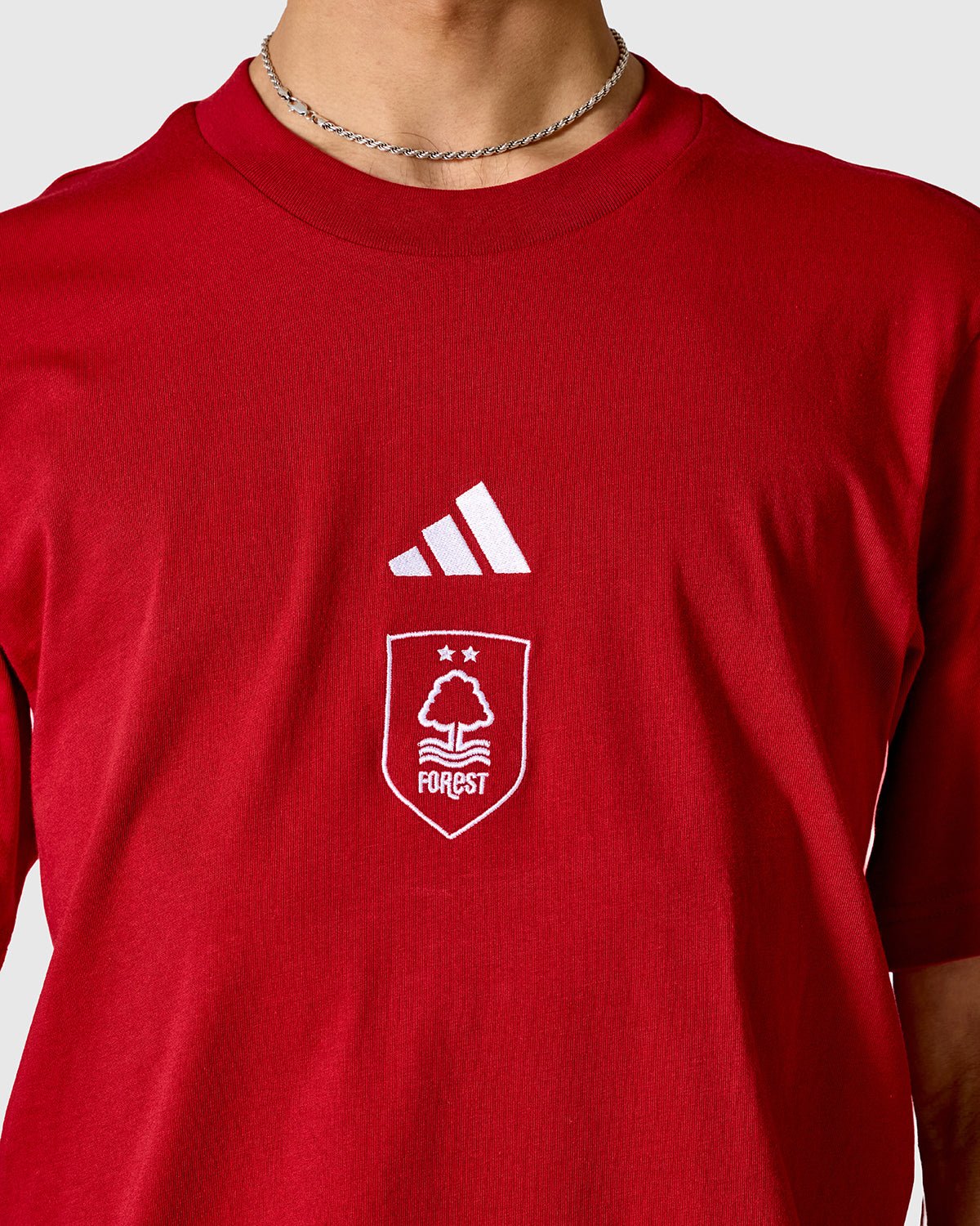 NFFC adidas Maroon 3-Stripe T-Shirt - Nottingham Forest FC
