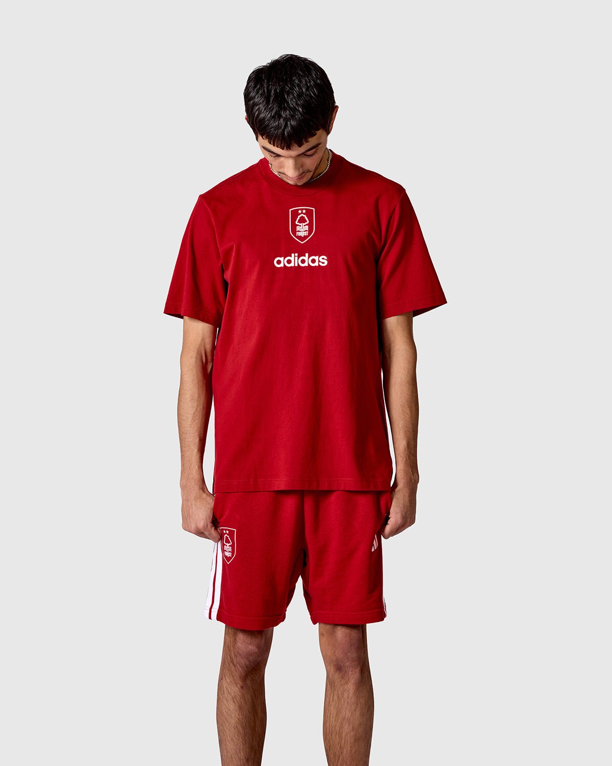 NFFC adidas Maroon Linear T-Shirt - Nottingham Forest FC