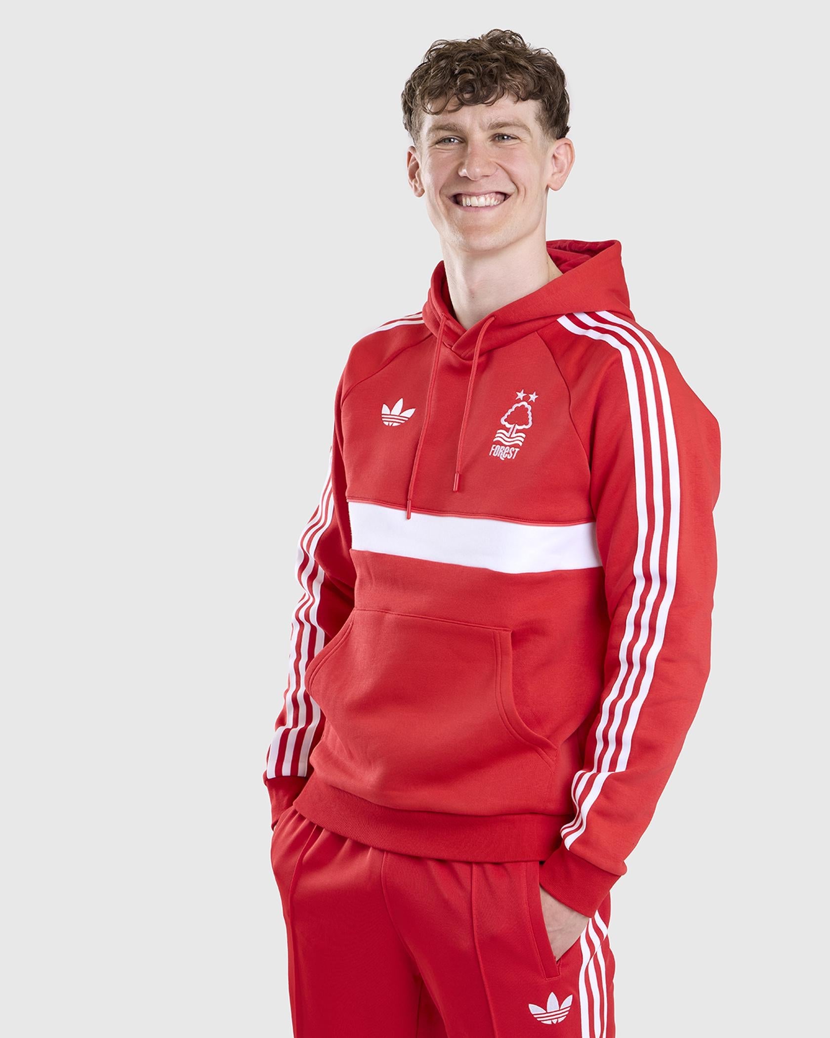 NFFC adidas Originals Red Hoodie - Nottingham Forest FC