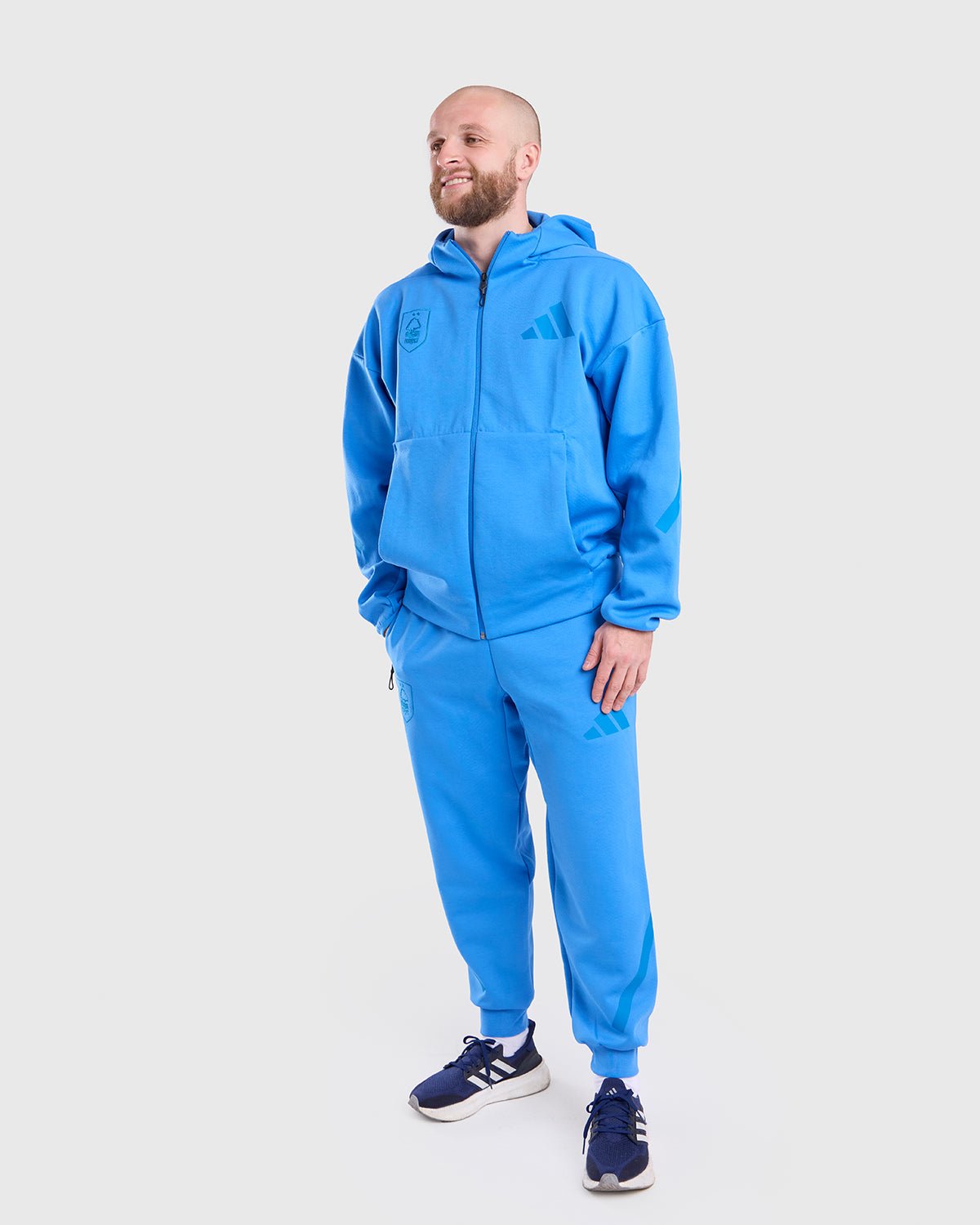 NFFC adidas Ray-Blue ZNE Full Zip Hoodie - Nottingham Forest FC