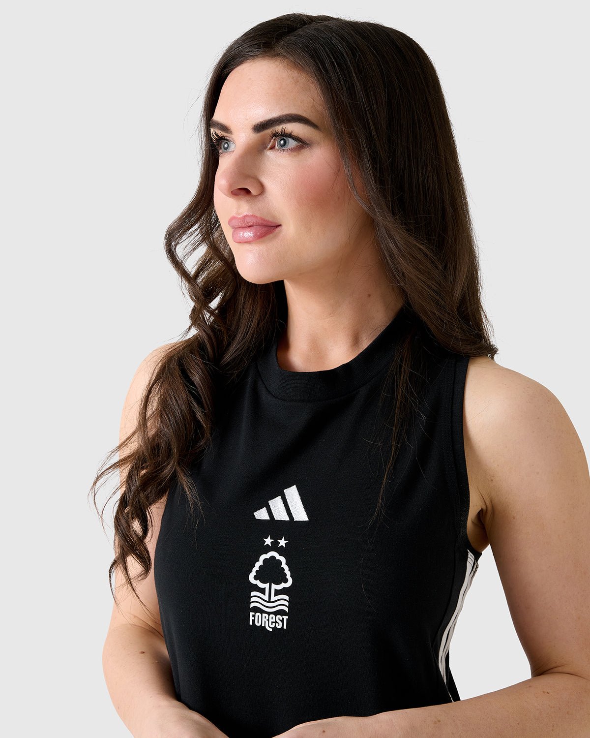 NFFC Adidas Women's 3 - Stripe Black Jersey Dress - Nottingham Forest FC