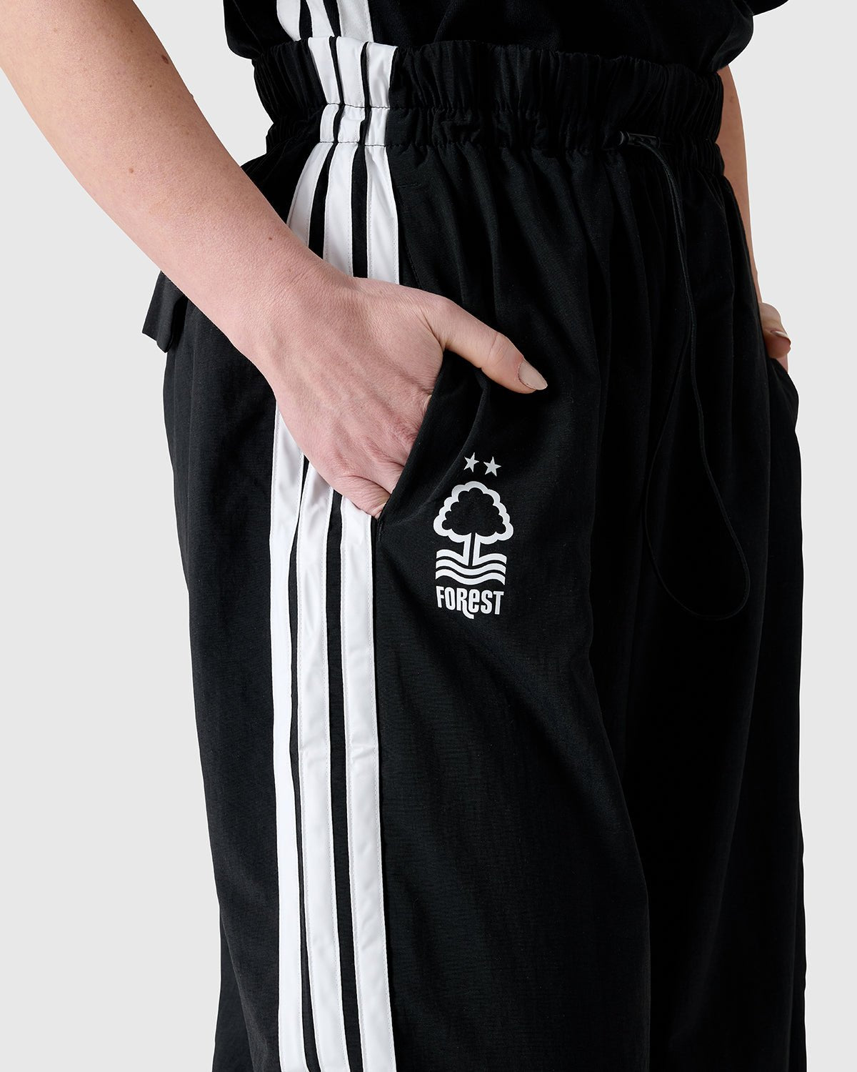 NFFC Adidas Women's 3 - Stripe Black Woven Pants - Nottingham Forest FC