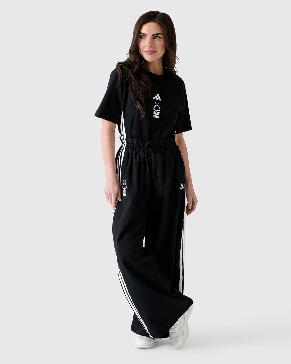NFFC Adidas Women's 3 - Stripe Black Woven Pants - Nottingham Forest FC