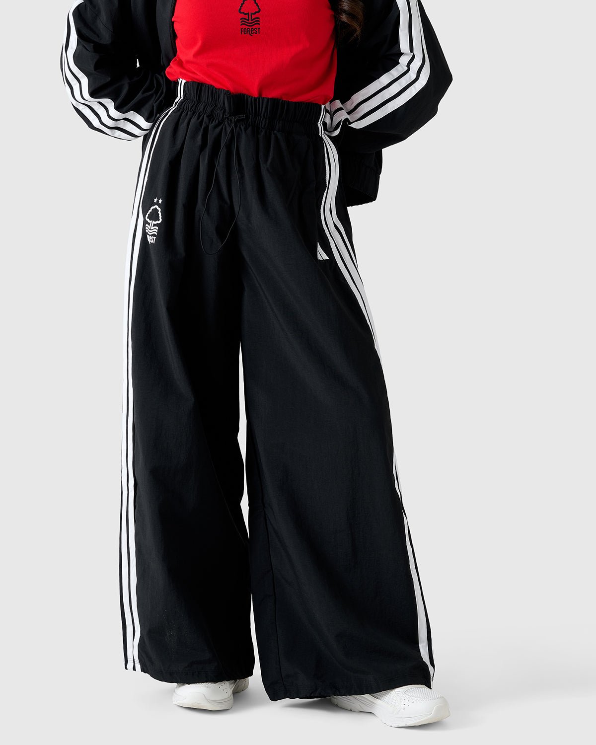NFFC Adidas Women's 3 - Stripe Black Woven Pants - Nottingham Forest FC