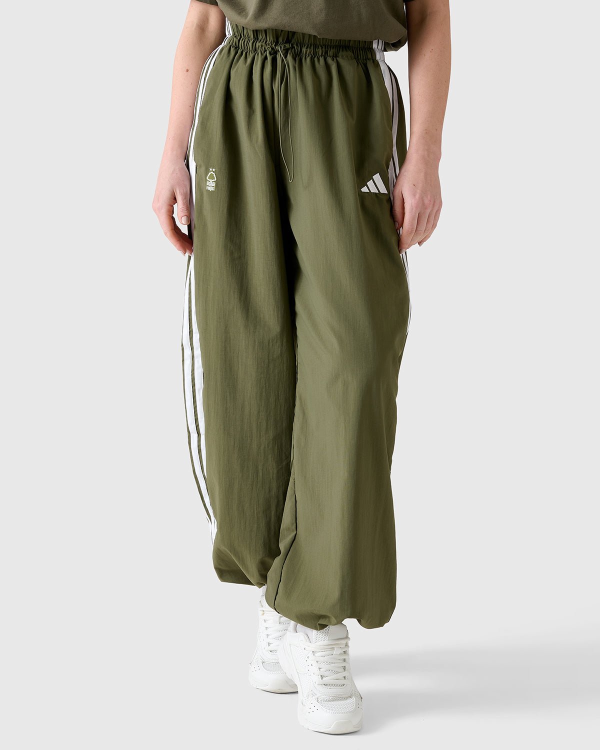 NFFC Adidas Women's 3 - Stripe Olive Woven Pants - Nottingham Forest FC