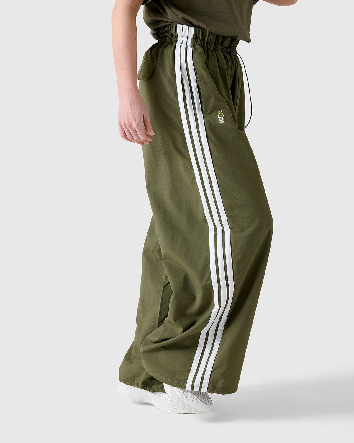 NFFC Adidas Women's 3 - Stripe Olive Woven Pants - Nottingham Forest FC