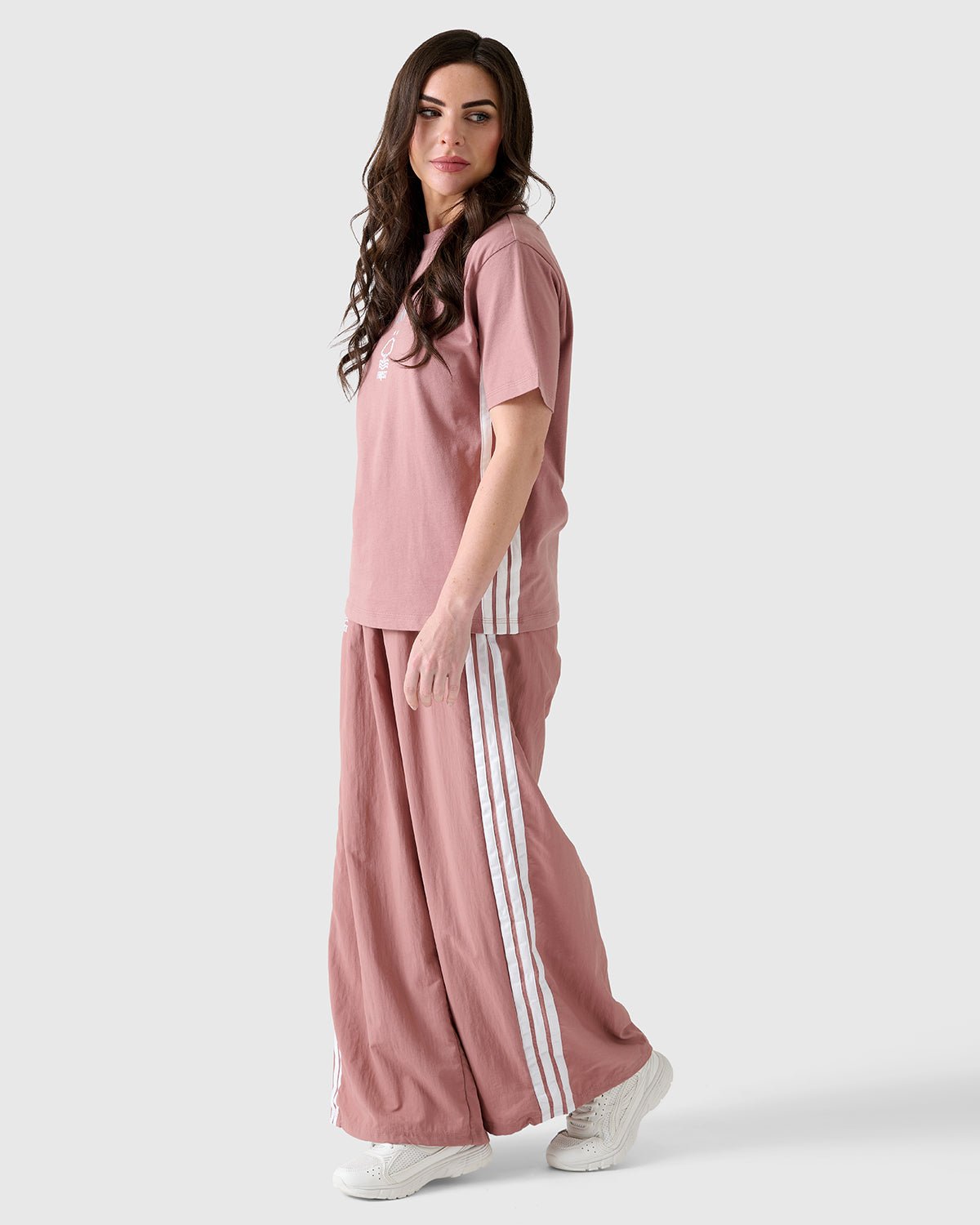 NFFC Adidas Women's 3 - Stripe Pink T-Shirt - Nottingham Forest FC