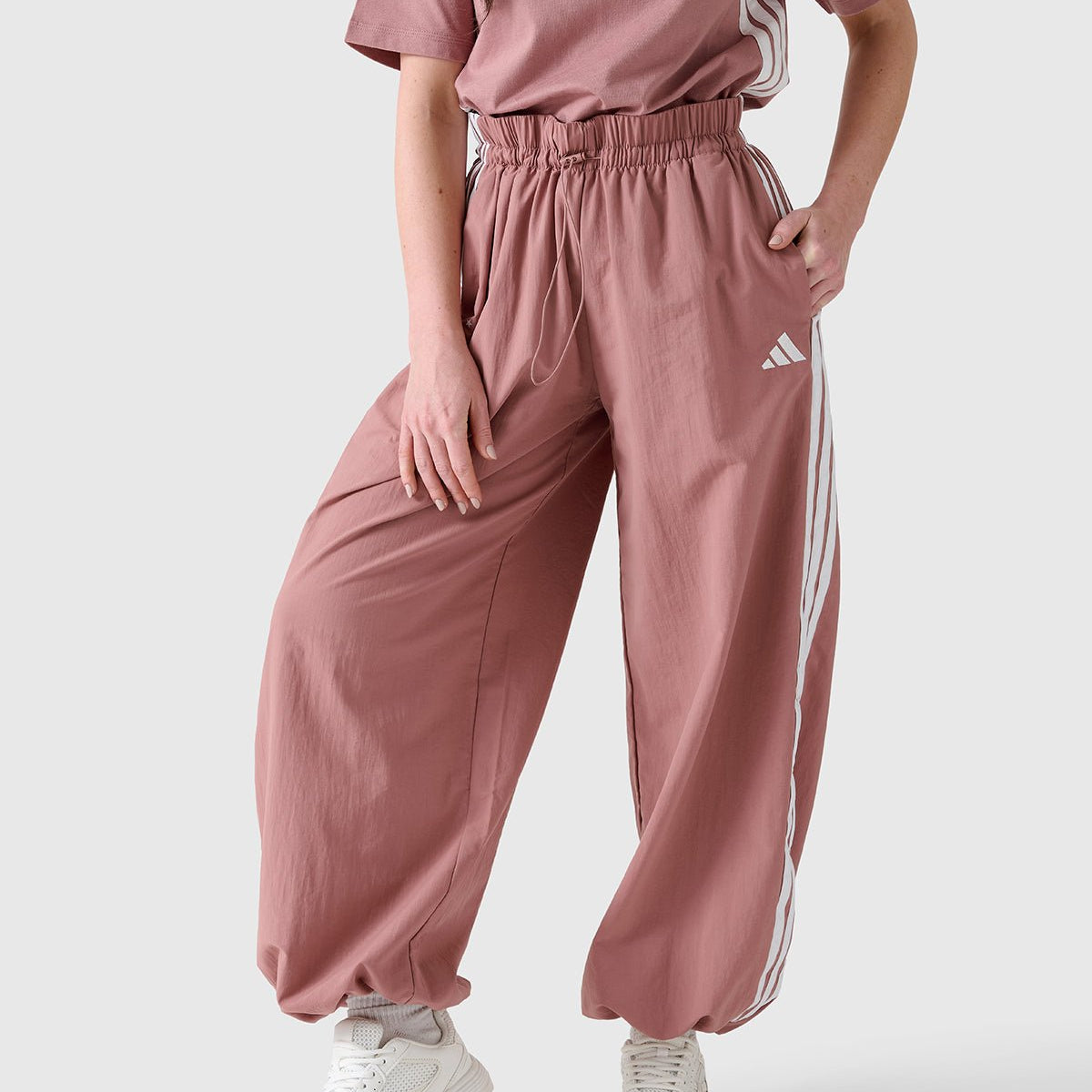 adidas 3 stripe pink track pants