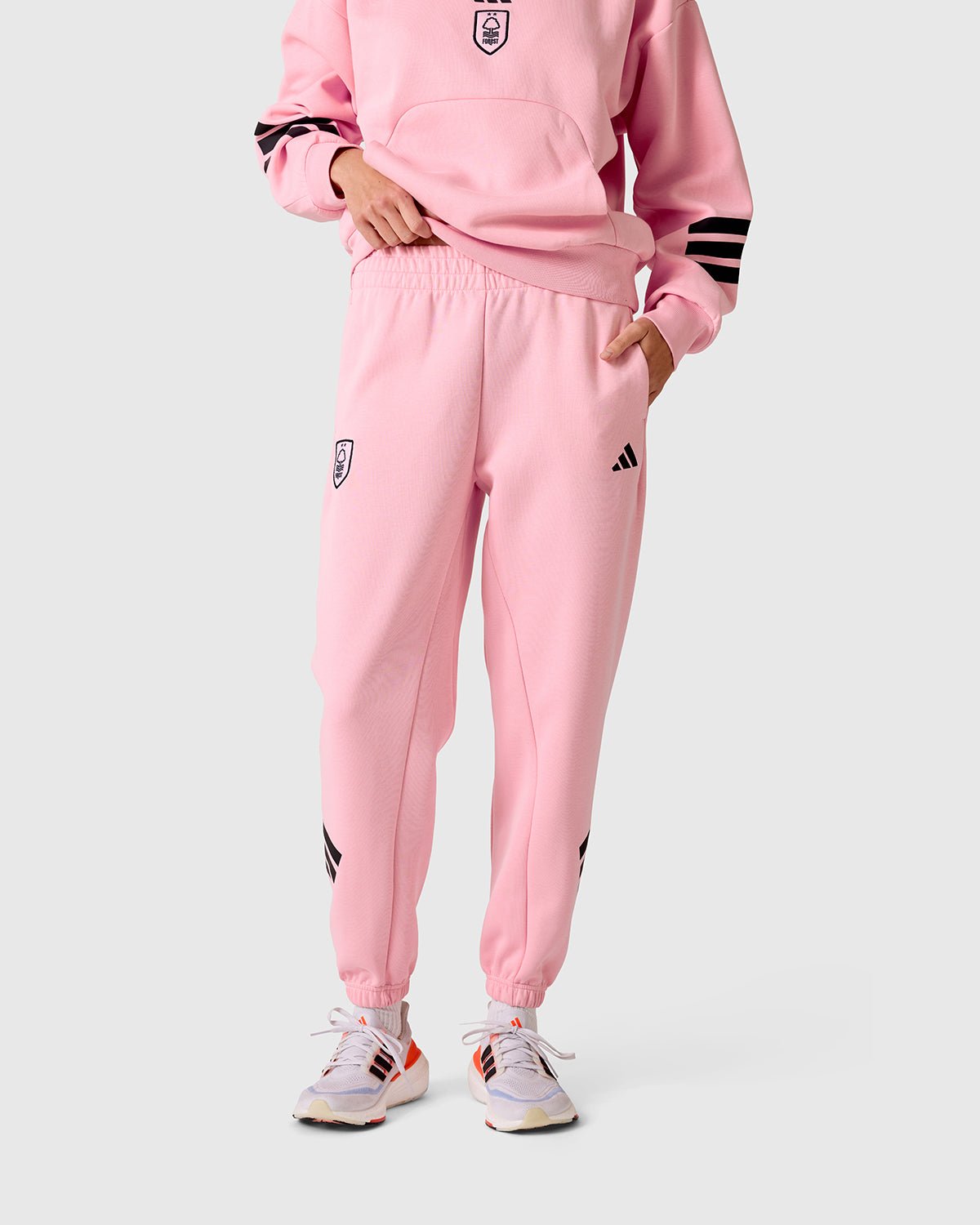 NFFC adidas Women's Future Icons Pink 3-Stripe Jogger - Nottingham Forest FC