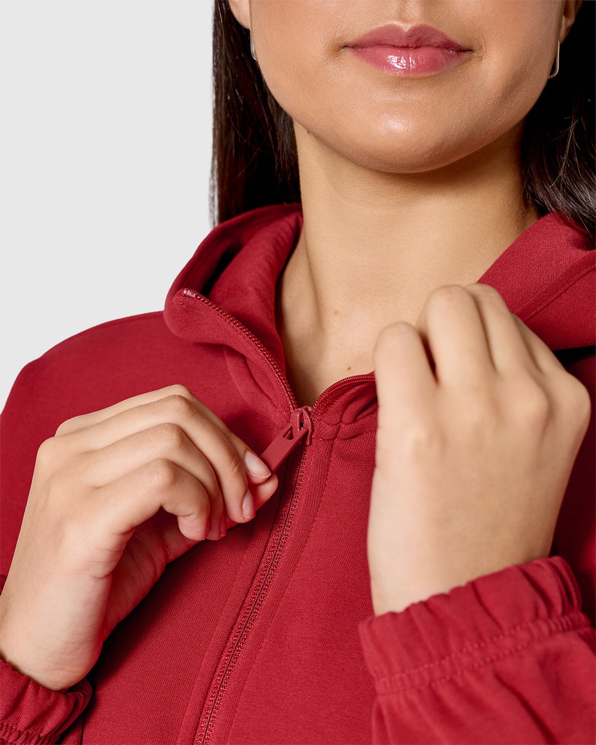 NFFC adidas Womens Maroon Future Icons Full Zip Hoodie - Nottingham Forest FC