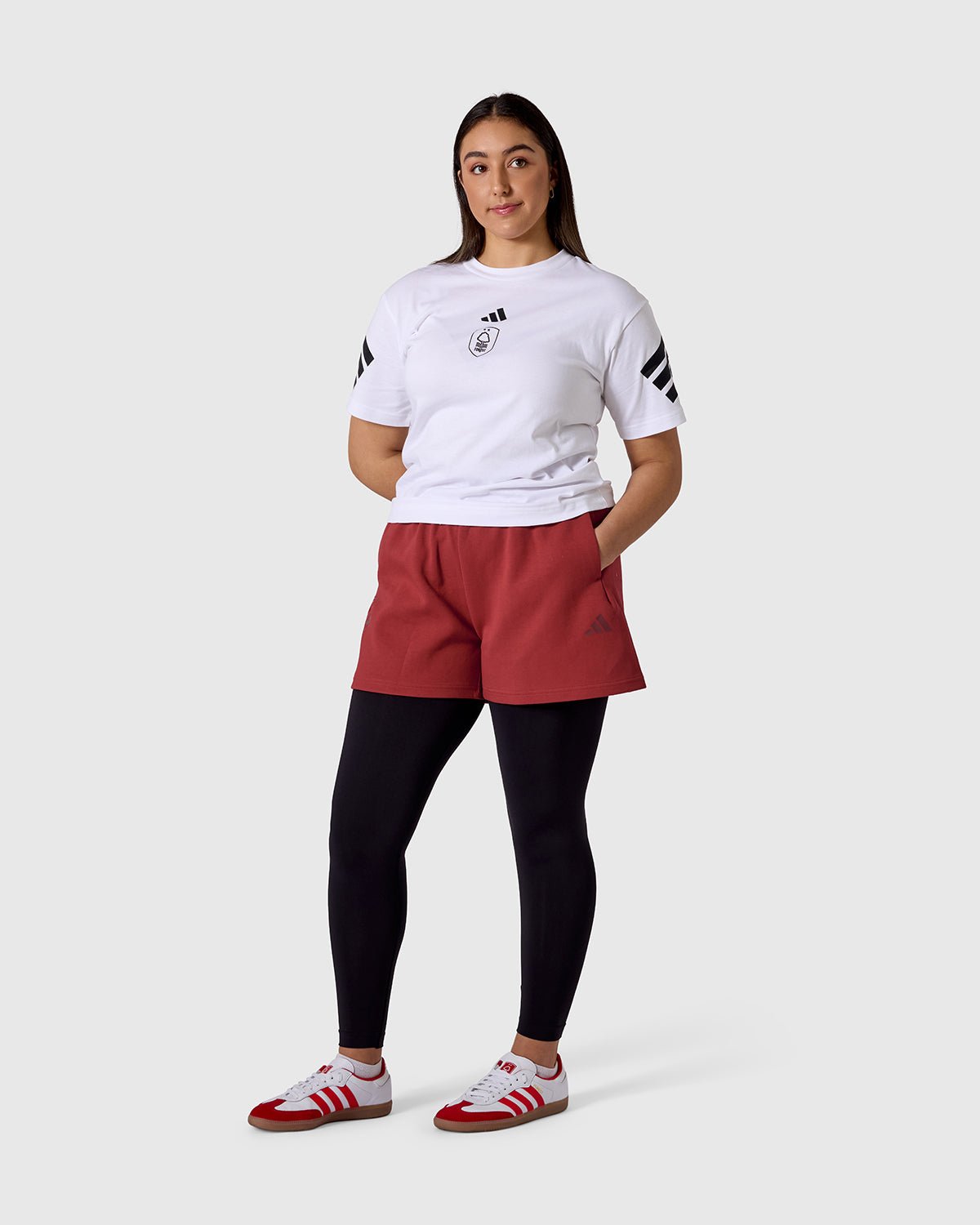 NFFC adidas Womens Maroon Future Icons Shorts - Nottingham Forest FC