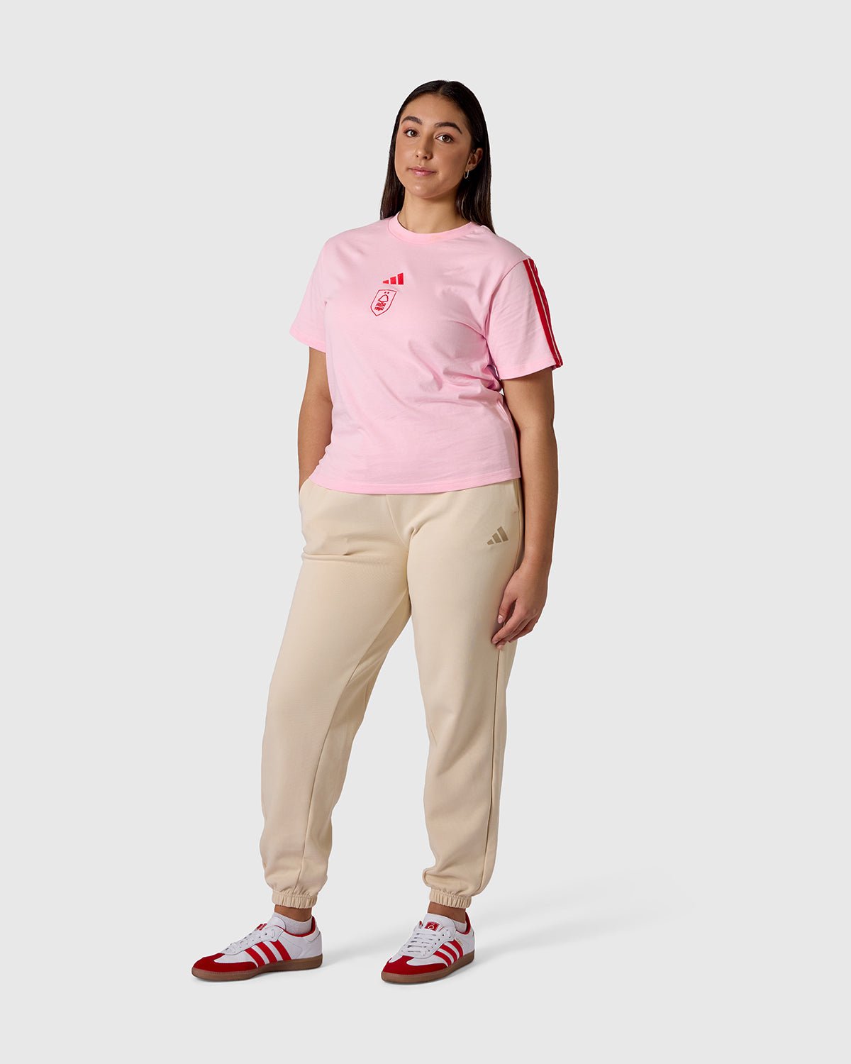 NFFC adidas Womens Ruby 3-Stripe T-Shirt - Nottingham Forest FC