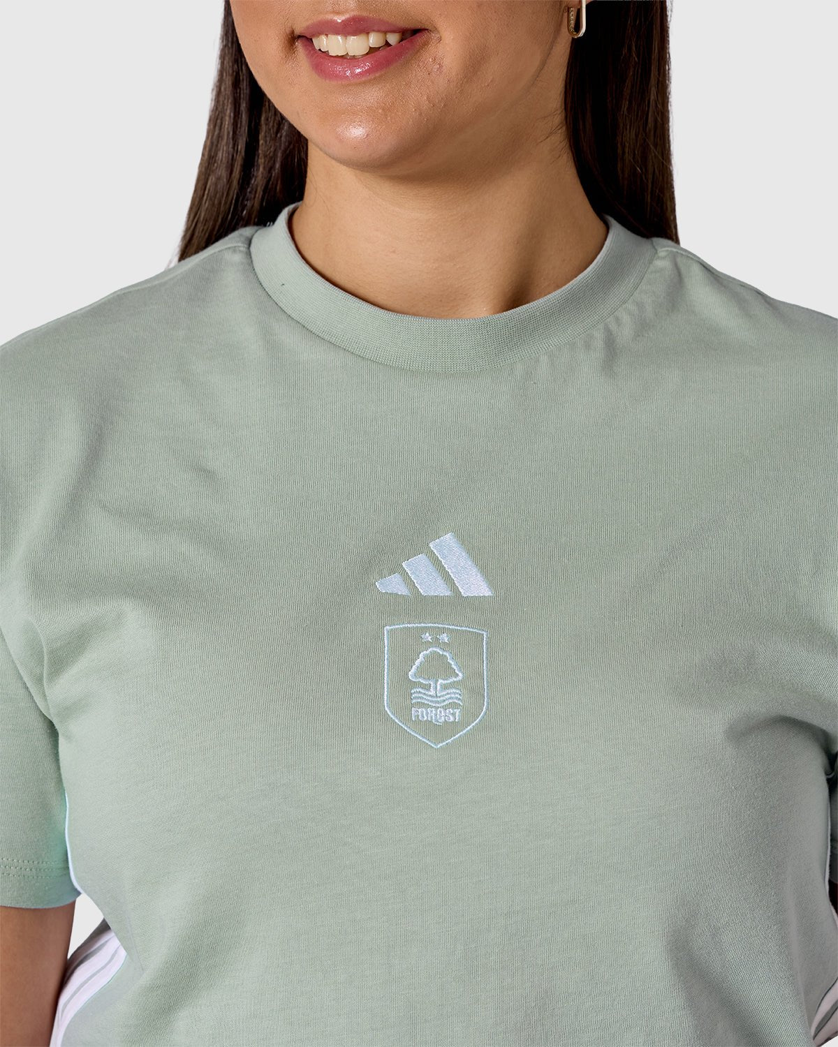 NFFC adidas Women's Sage 3-Stripe T-Shirt - Nottingham Forest FC