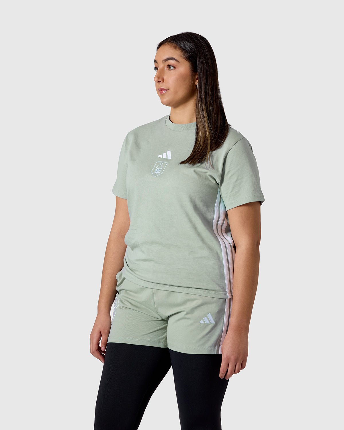 NFFC adidas Women's Sage 3-Stripe T-Shirt - Nottingham Forest FC