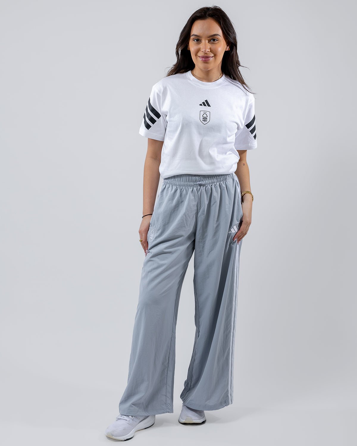 NFFC adidas Women's Silver 3-Stripe Pants - Nottingham Forest FC
