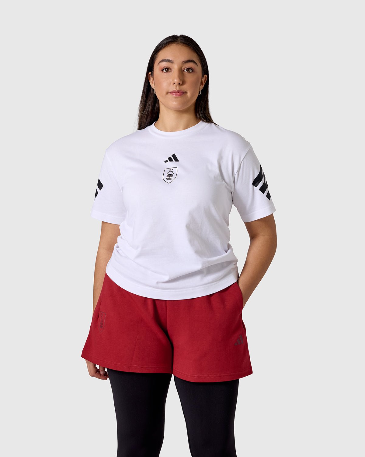 NFFC adidas Womens White Future Icons T-Shirt - Nottingham Forest FC