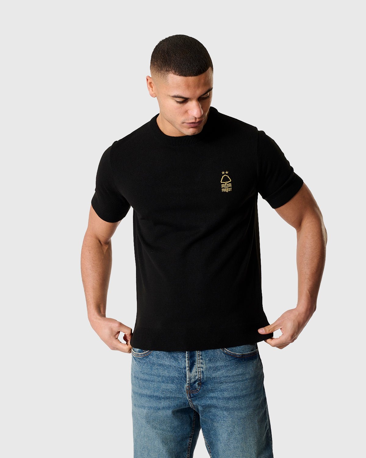 NFFC Black Essential Knit T-Shirt - Nottingham Forest FC