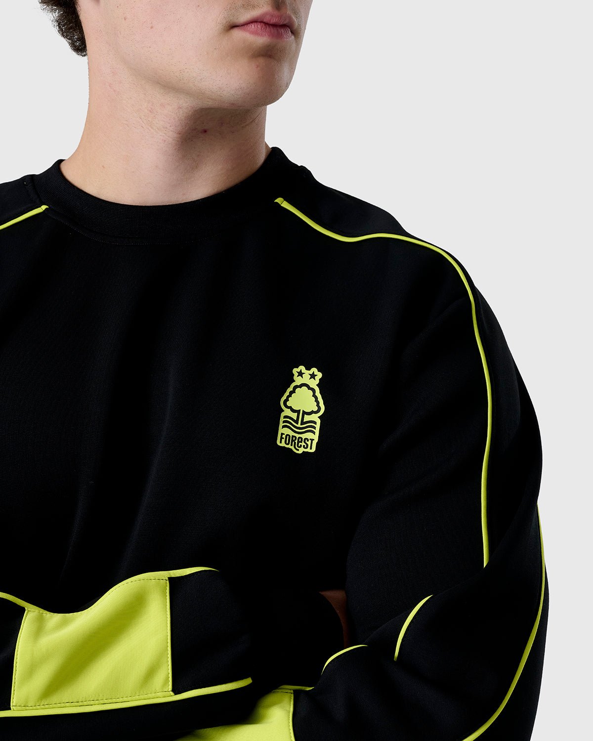 NFFC Black Neon Pop Crewneck Sweatshirt - Nottingham Forest FC