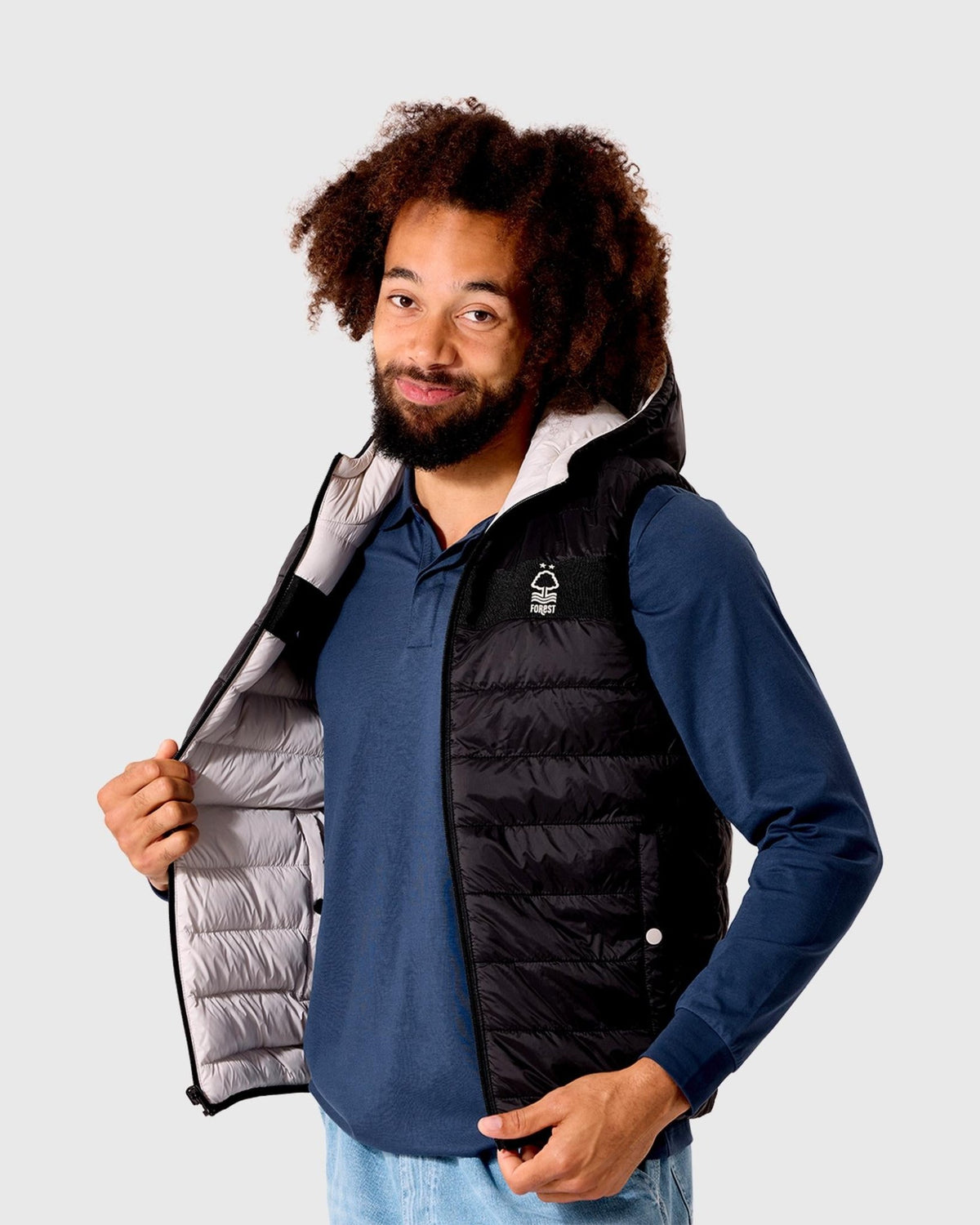 NFFC Black Reversible Padded Gilet - Nottingham Forest FC