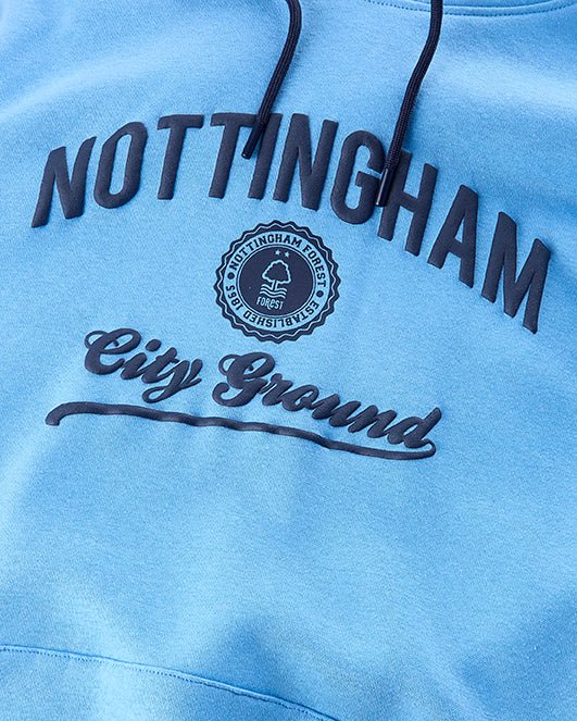 NFFC Blue Collegiate Print Hoodie - Nottingham Forest FC