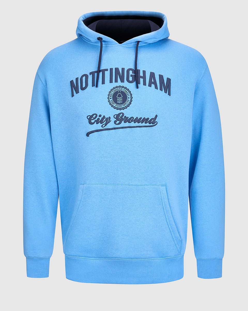 NFFC Blue Collegiate Print Hoodie - Nottingham Forest FC