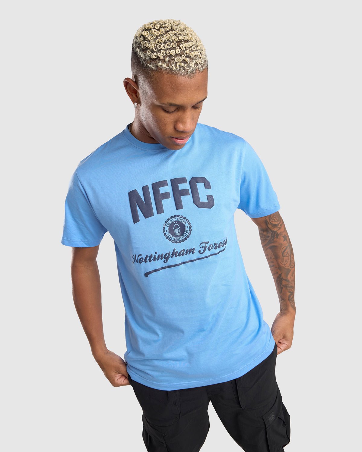 NFFC Blue Collegiate Print T-Shirt - Nottingham Forest FC