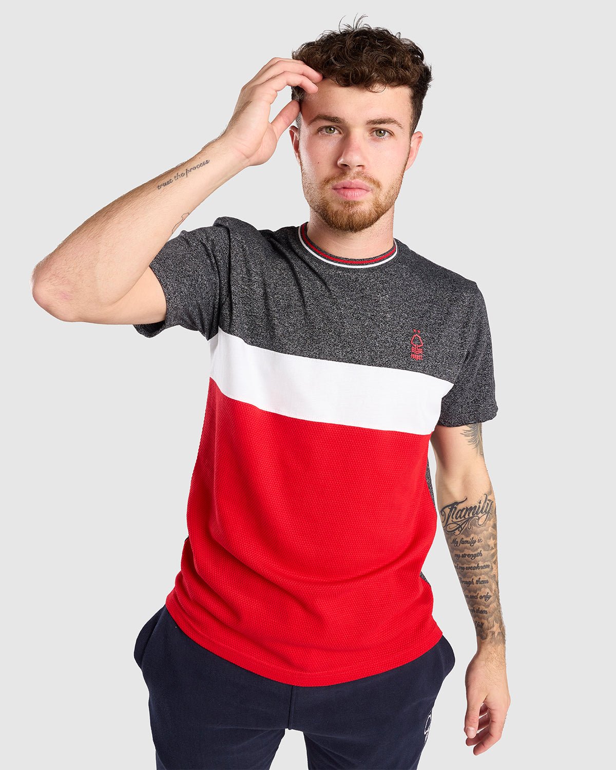 NFFC Bubble Knit Panel T-Shirt - Nottingham Forest FC