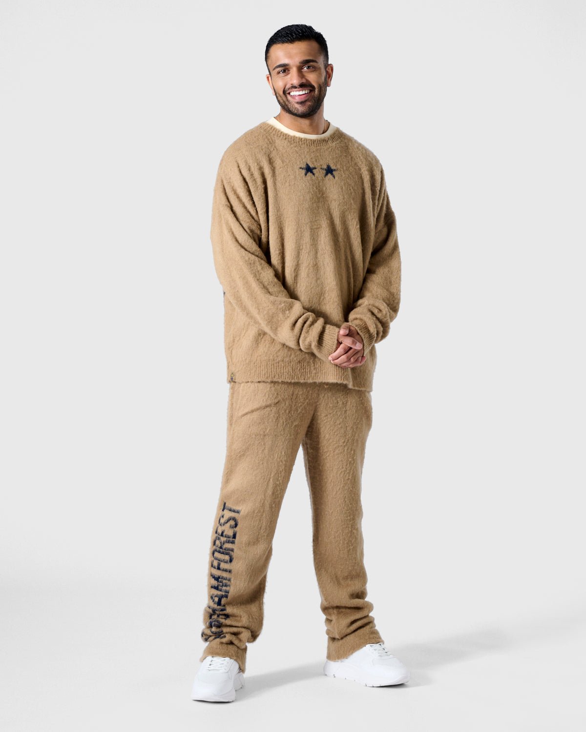 NFFC Camel Brushed Knit Crewneck Sweater - Nottingham Forest FC