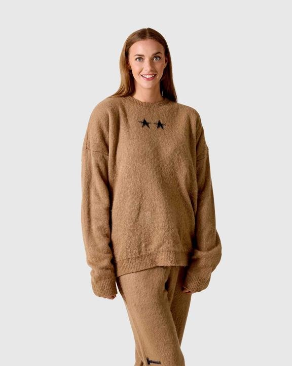 NFFC Camel Brushed Knit Crewneck Sweater - Nottingham Forest FC