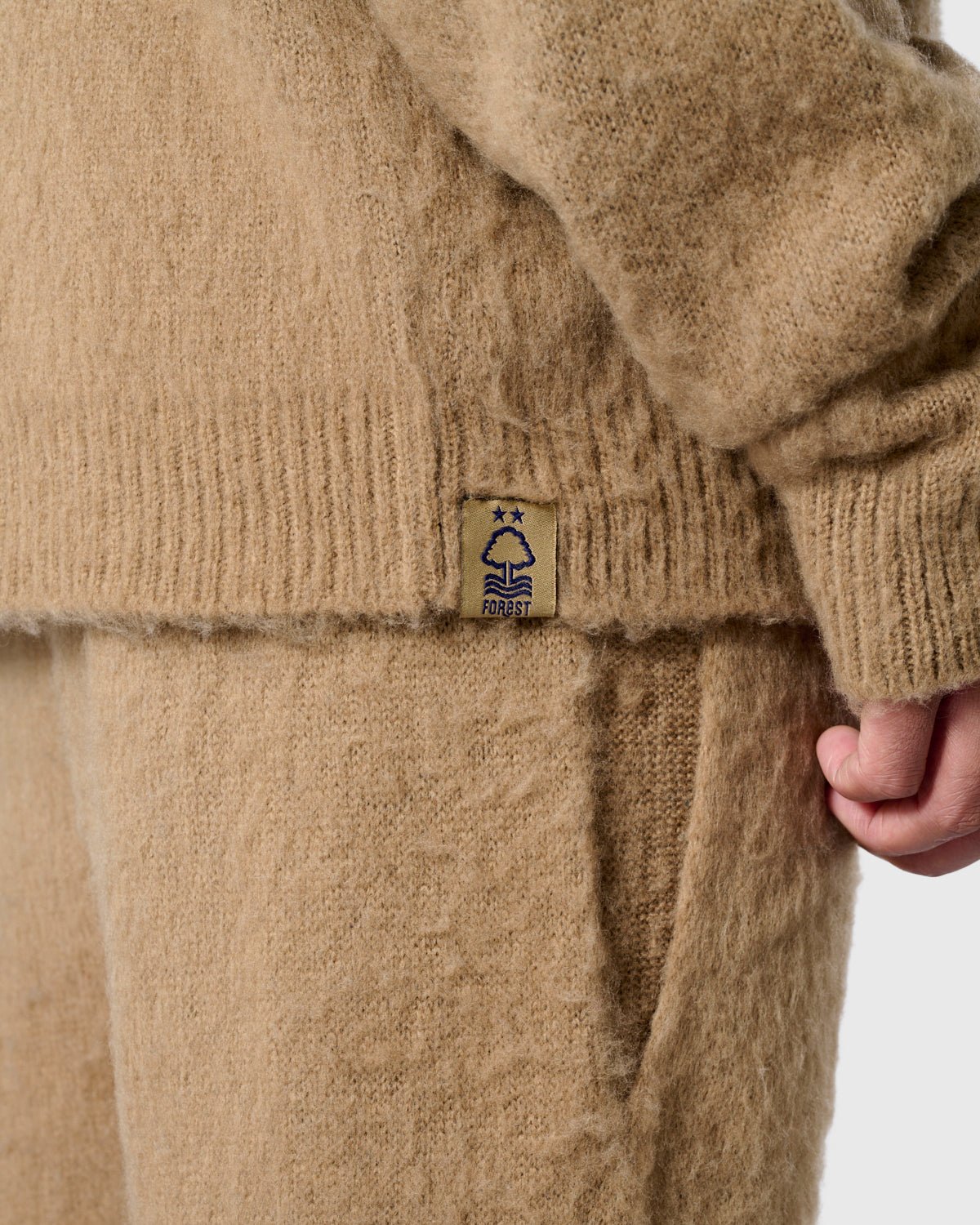 NFFC Camel Brushed Knit Crewneck Sweater - Nottingham Forest FC