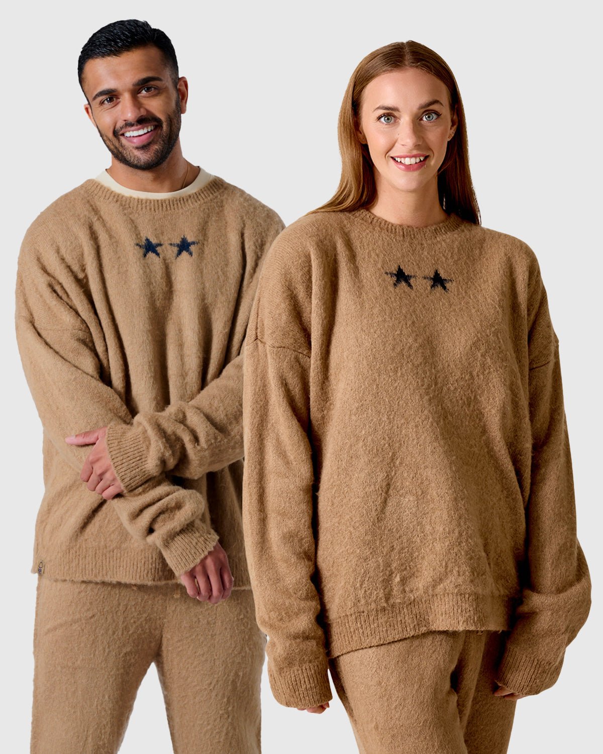 NFFC Camel Brushed Knit Crewneck Sweater - Nottingham Forest FC