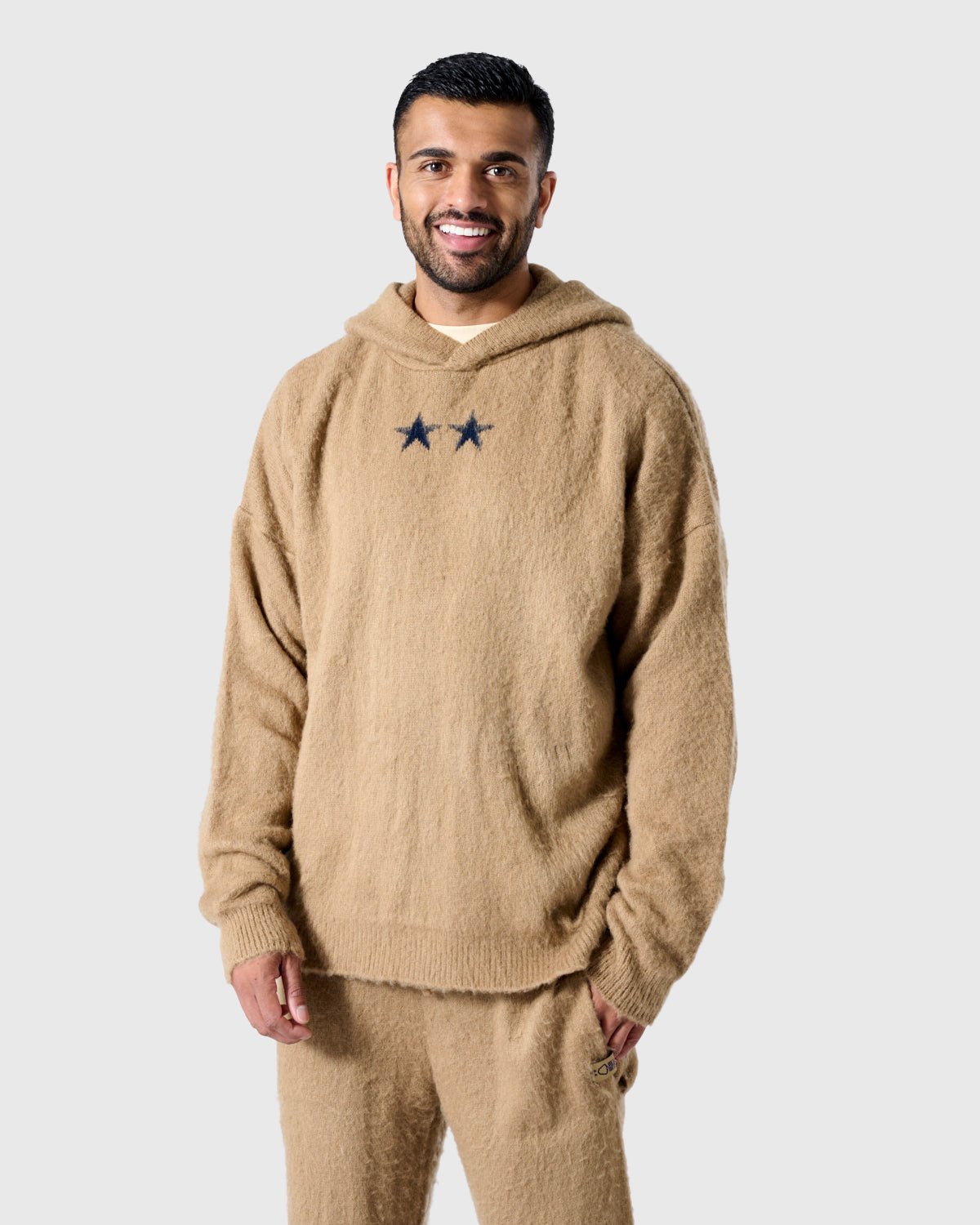 NFFC Camel Brushed Knit Hoodie - Nottingham Forest FC
