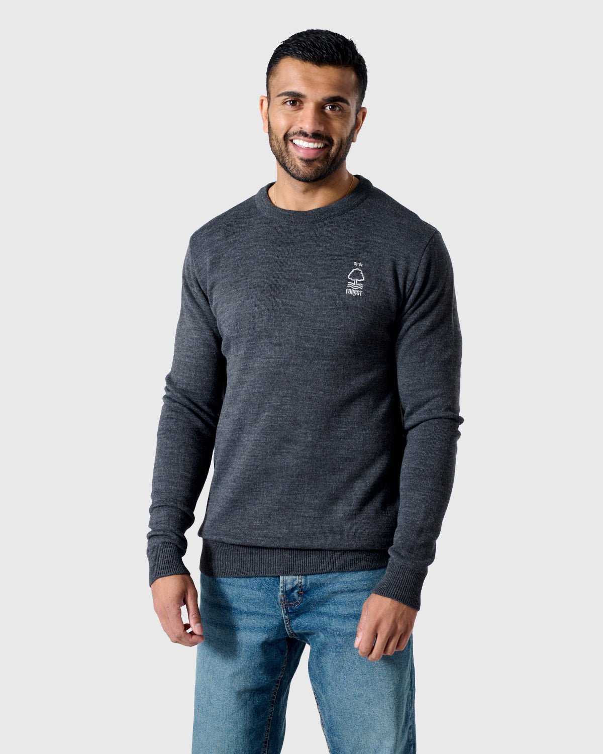 NFFC Charcoal Essential Knit Crewneck - Nottingham Forest FC
