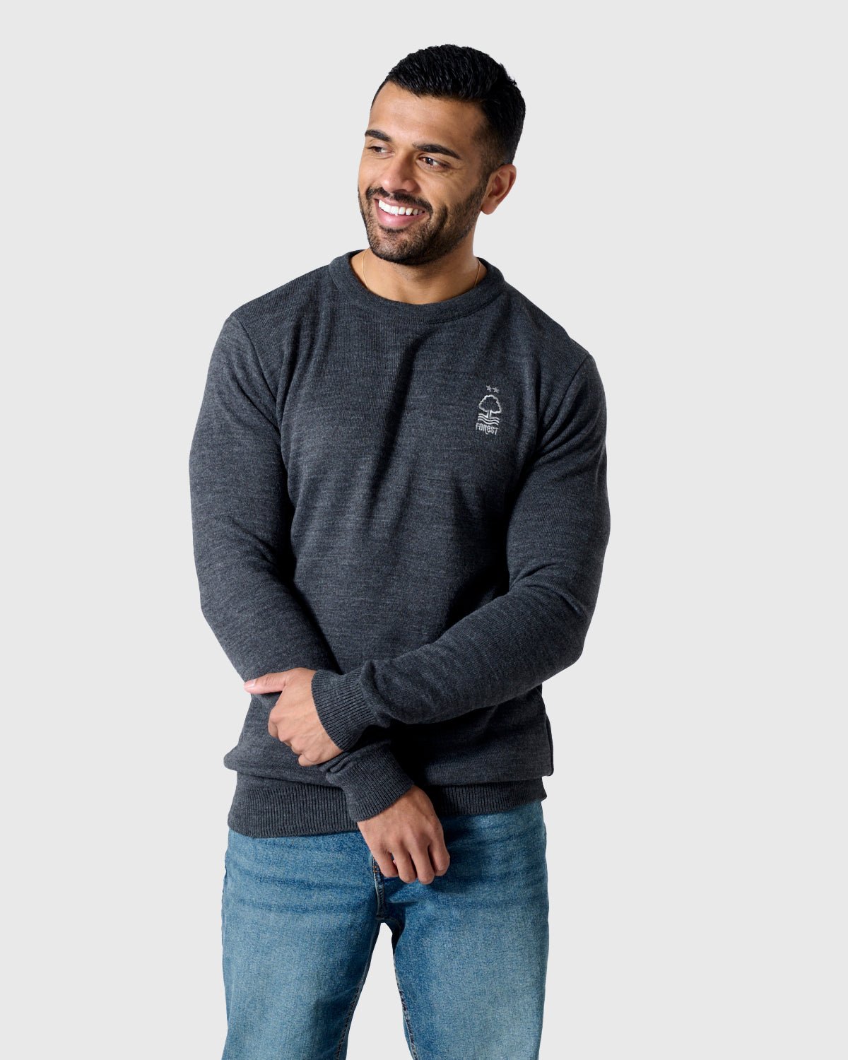 NFFC Charcoal Essential Knit Crewneck - Nottingham Forest FC