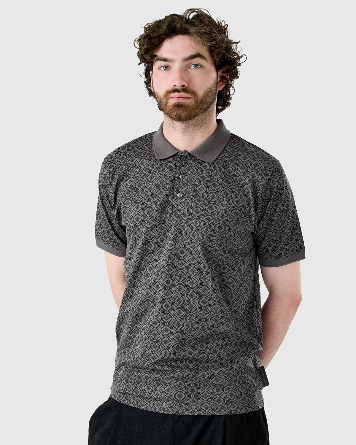 NFFC Charcoal Weekend Edit AOP Polo - Nottingham Forest FC