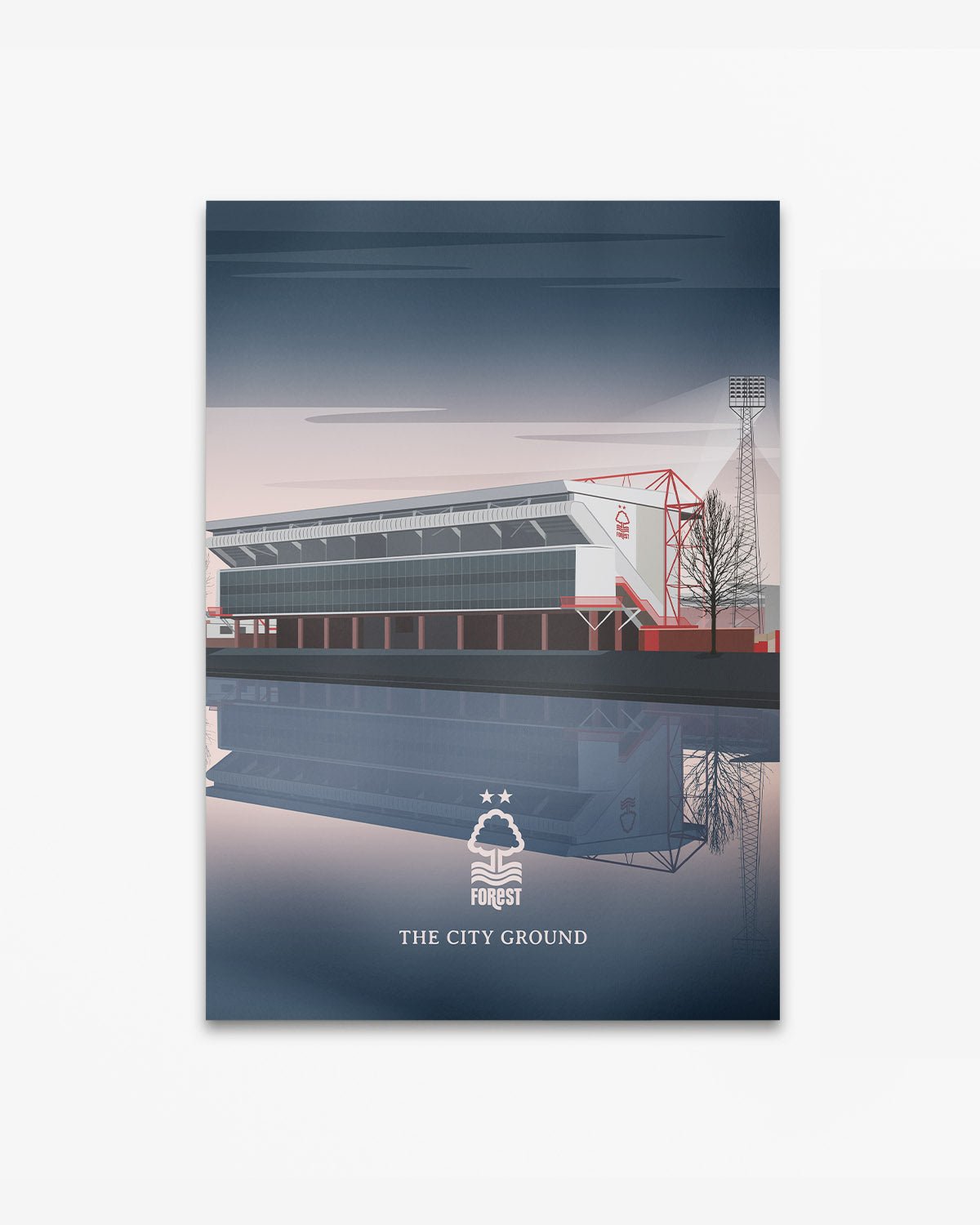 NFFC City Ground A3 Print - Night - Nottingham Forest FC